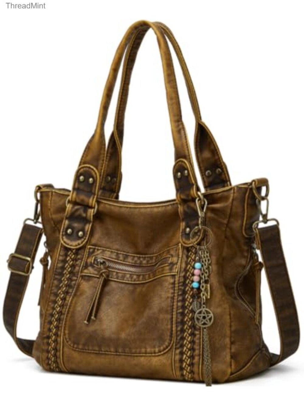 Faux Leather Crossbody Hobo Bag Large Tote Shoulder Purse Women Soft Vintage Y2K